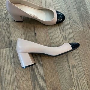 Cole Haan Beige and Black Women's Block Heel Shoes